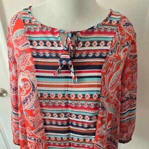 Womens Zac and Rachel Red/white/blue blouse